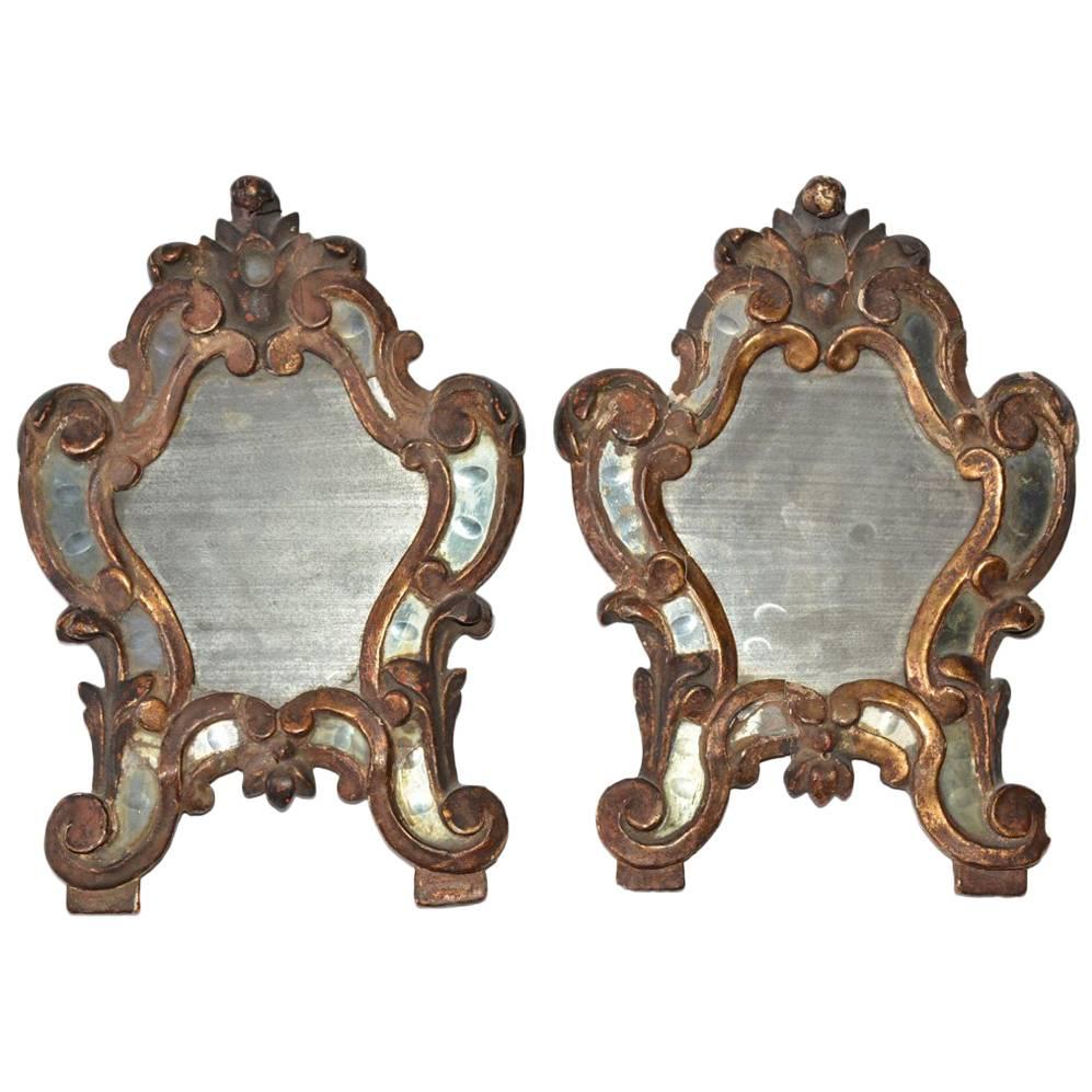 Pair of Petite 19th Century French Decorative Mirrors