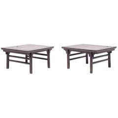 Pair of Chinese Low Inset Leg Tables 8