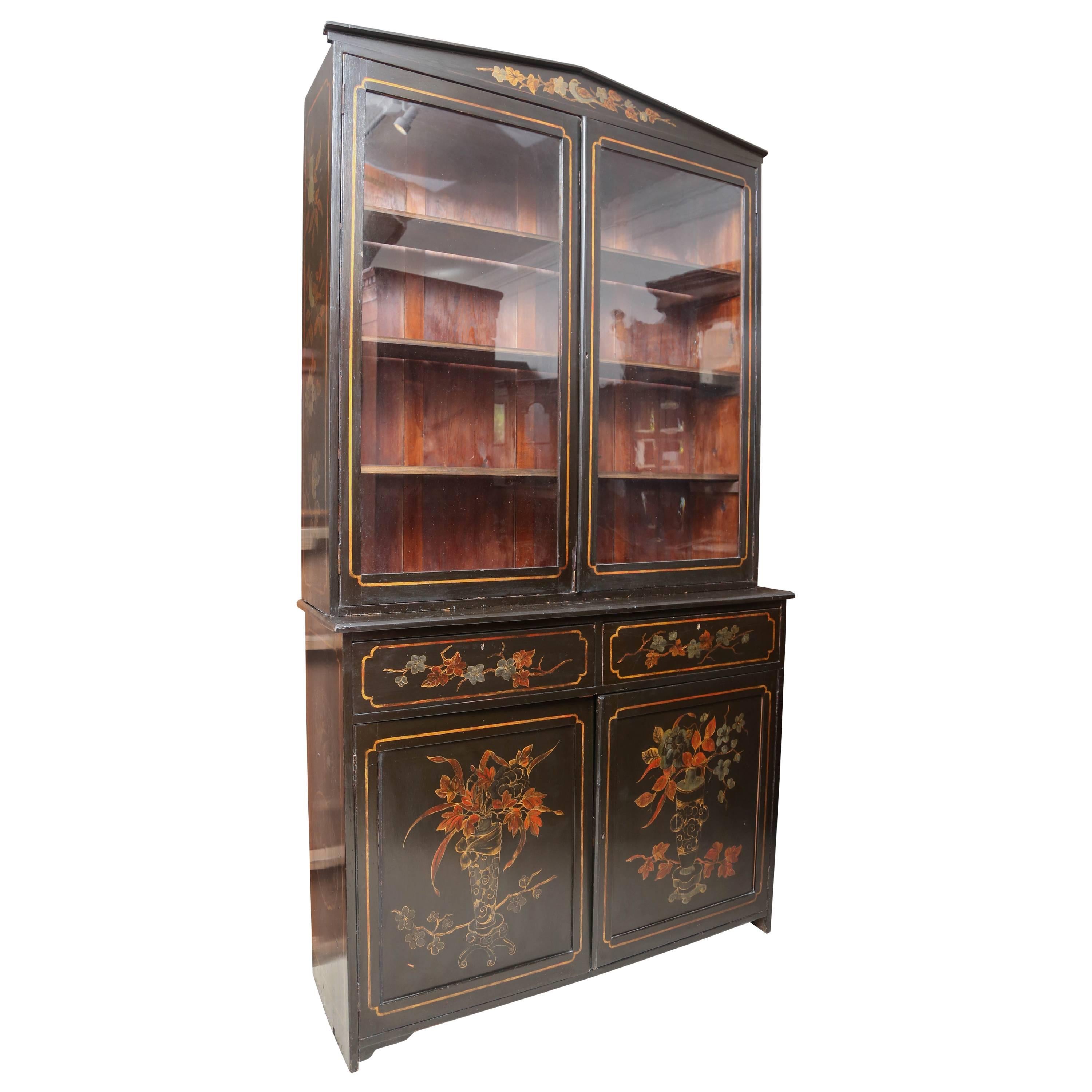 1900s English Hand-painted Bookcase