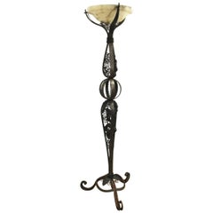 French Art Deco Style Iron Torchiere in the Manner of Edgar Brandt 10
