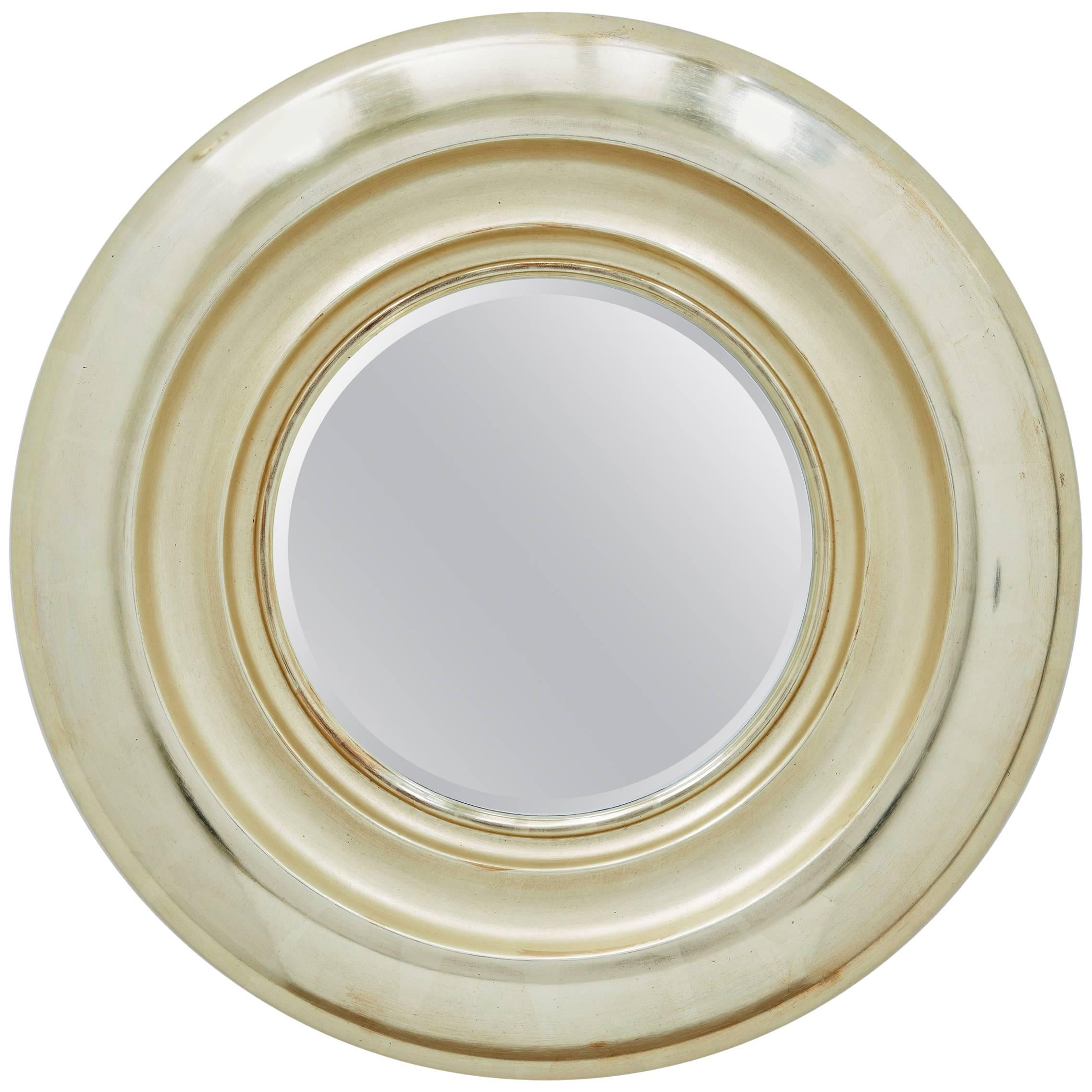 Degas Tondo No. 1 Circular Wall Mirror, Gilded in Pale Gold by Bark Frameworks For Sale