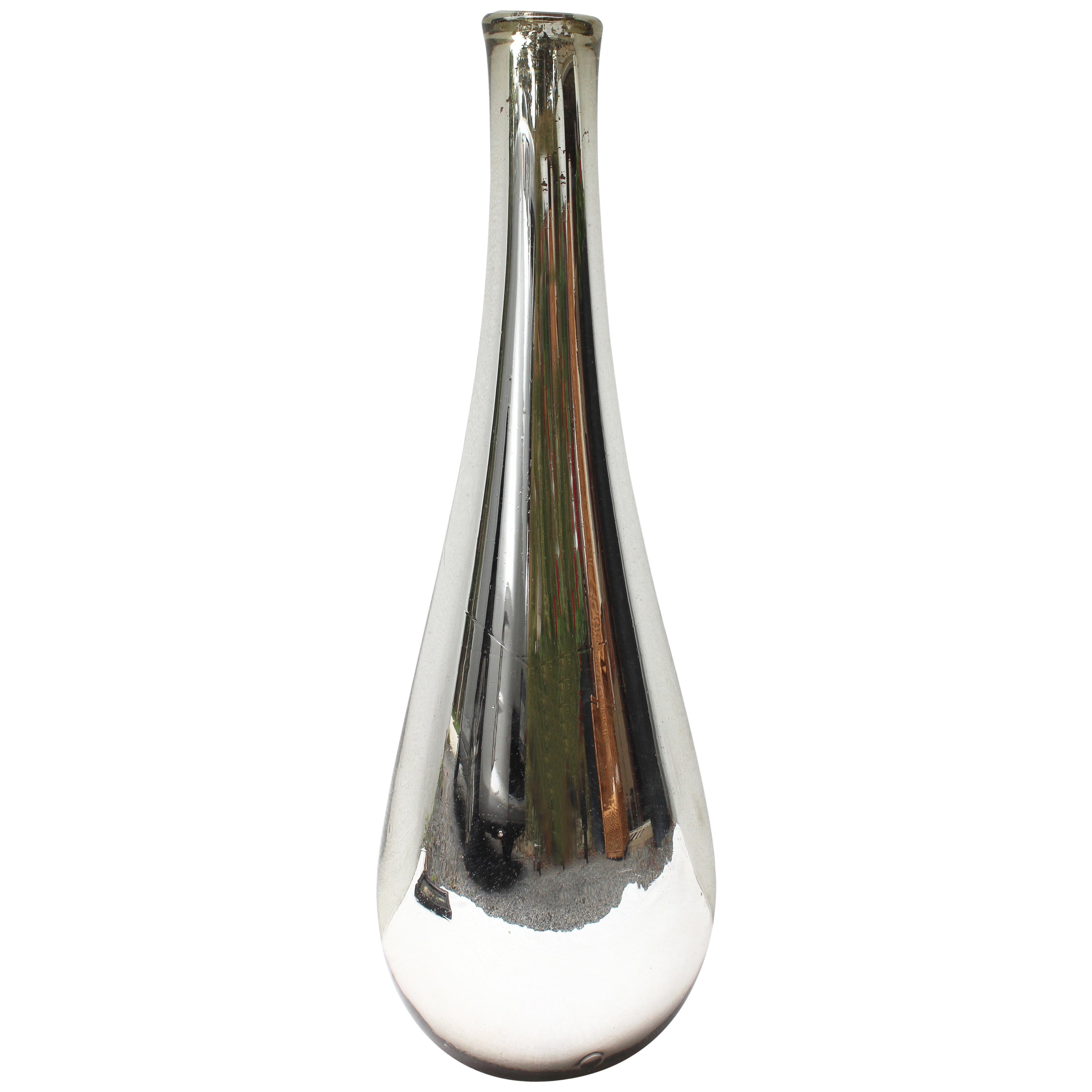 Large Vintage Mercury Glass Vase at 1stDibs