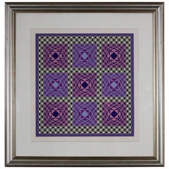 Jatek by Victor Vasarely Serigraph in Color Pencil Signed Numbered