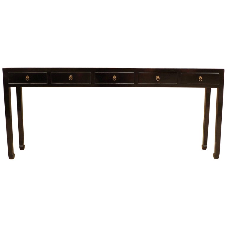 Fine Black Lacquer Console Table at 1stDibs