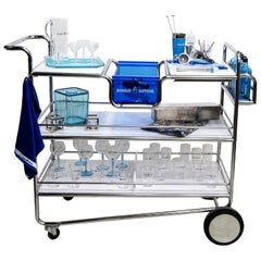 Bar Cart Set Trolley Acrylic Barware by Bombay Sapphire