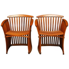 Pair of Bentwood Steamer Armchairs by Thomas Lamb
