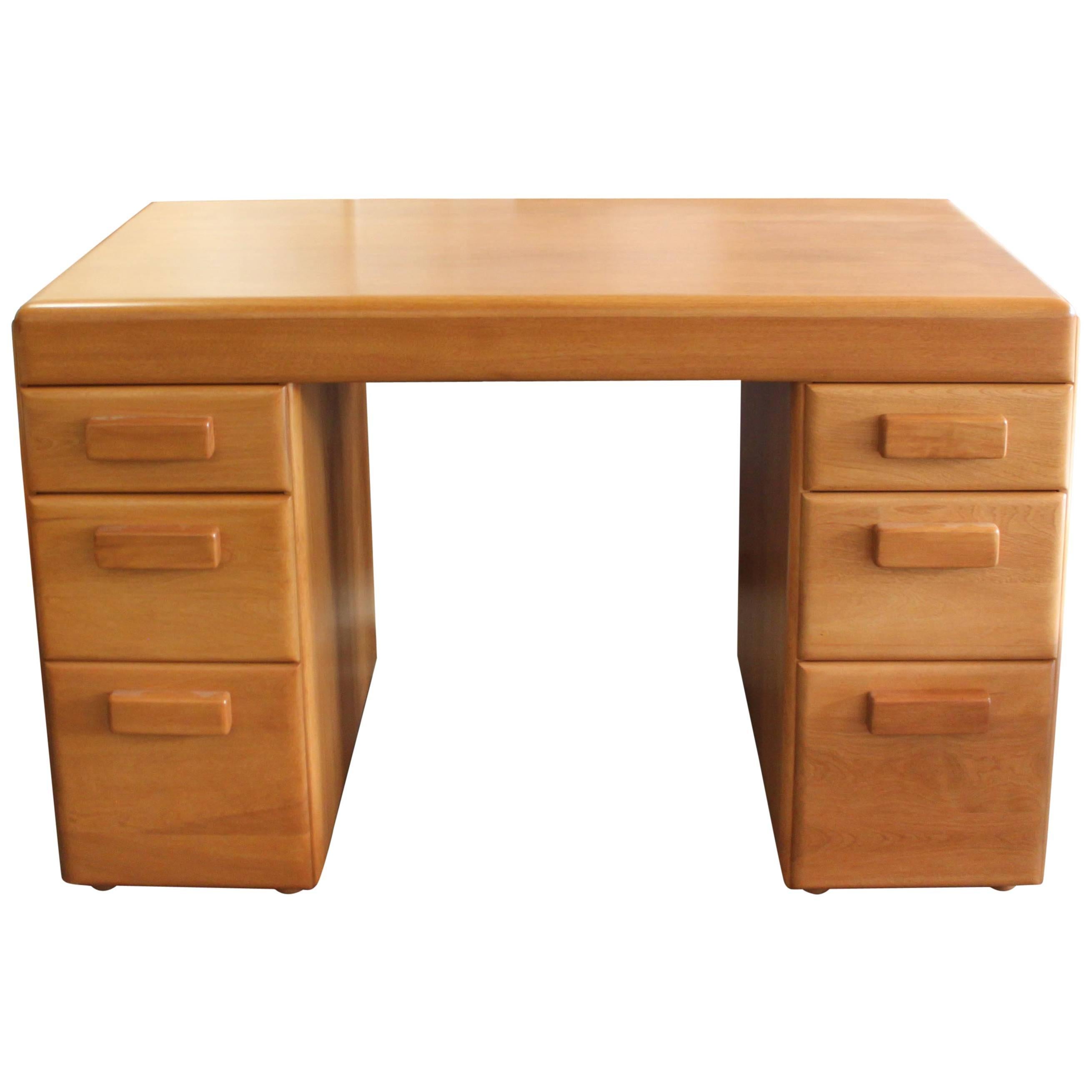 Solid Birch Desk by Russel Wright For Sale