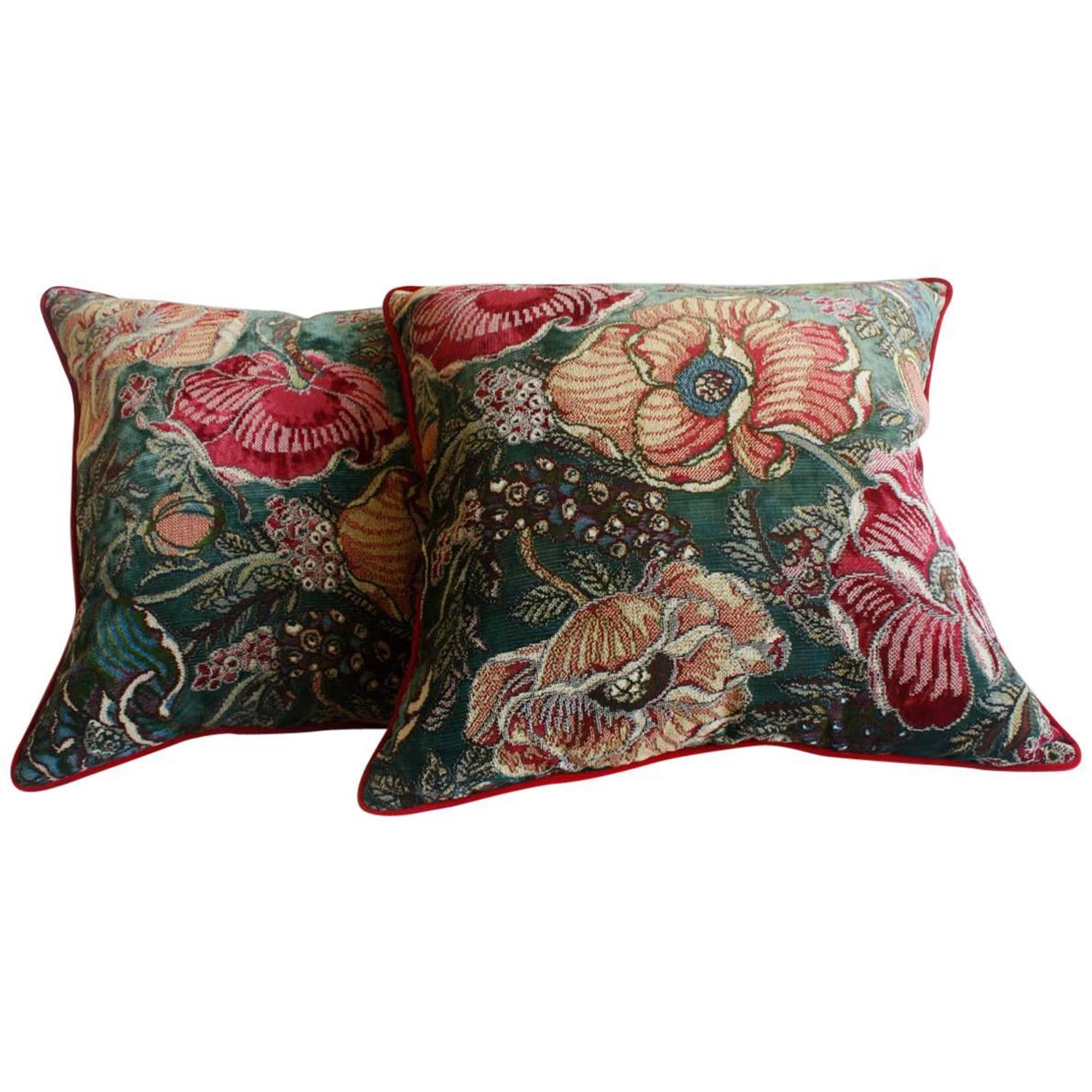 Medium Botanical Pillow By Antoinette Poisson 100 Cotton At 1stdibs