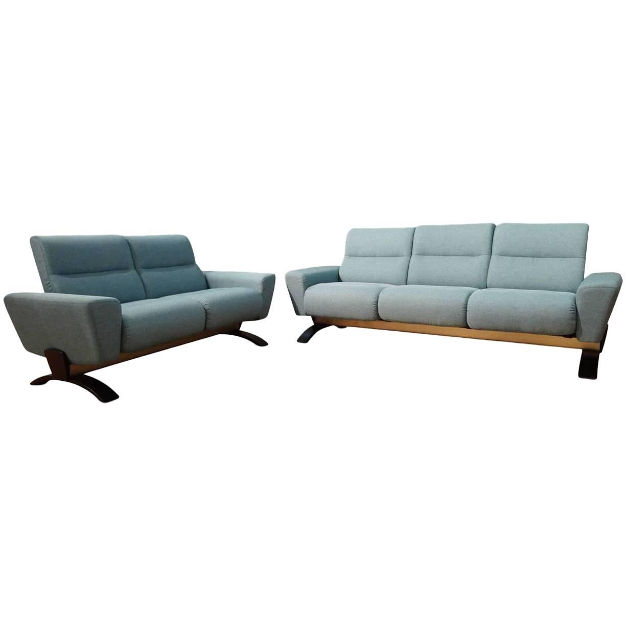 Sofa Set "You Julia" by Manufacturer Ekorenes Stressless in Beechwood and Fabric