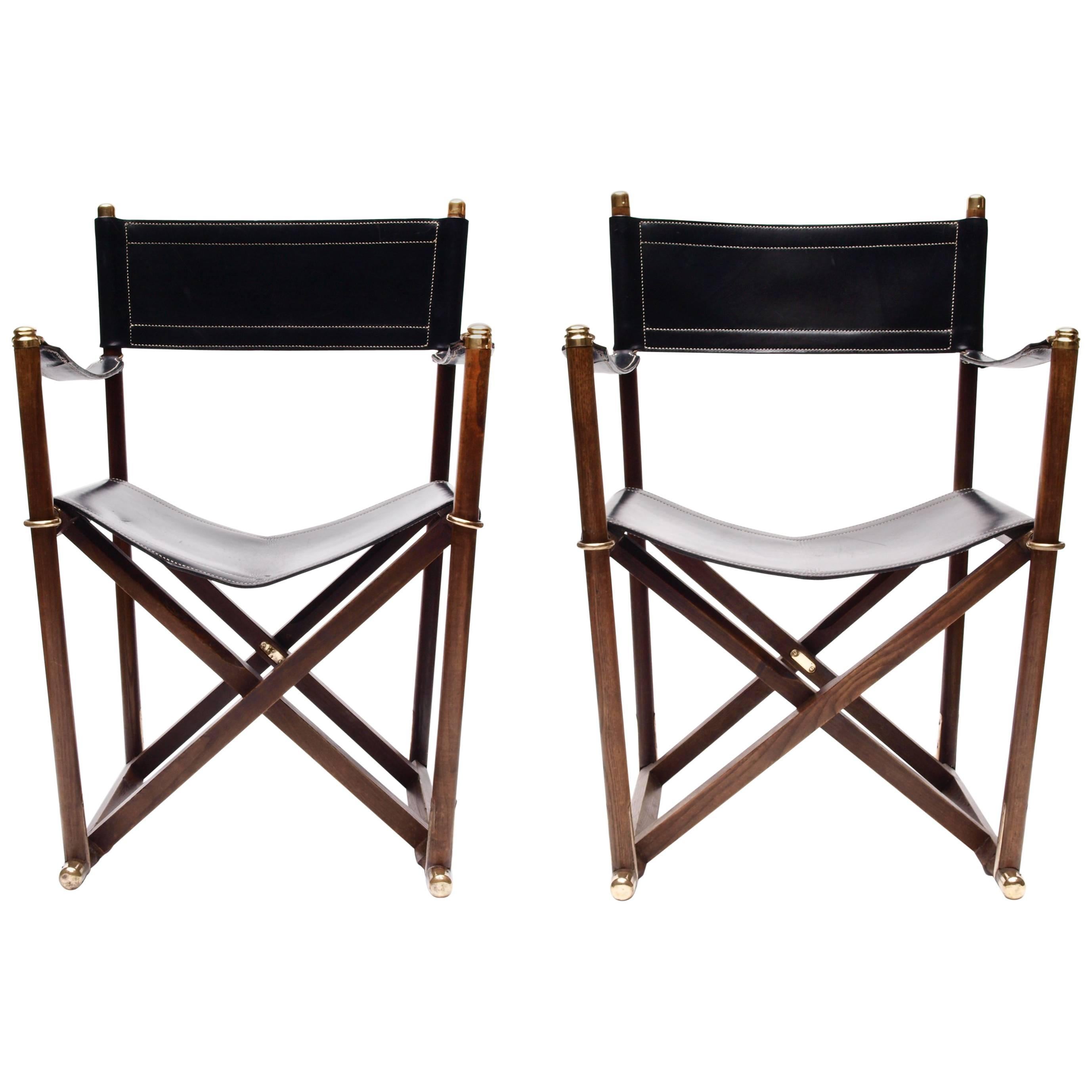 Important Pair of Mogens Koch MK-16 Folding Campaign Chairs
