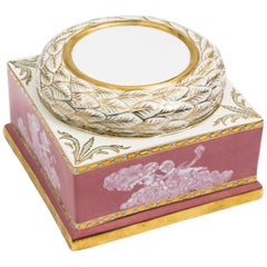 Antique French Pink Porcelain Pate Sur Pate Plinth, circa 1880