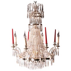 Large Swedish Ceiling Chandelier in Classicist Style 8