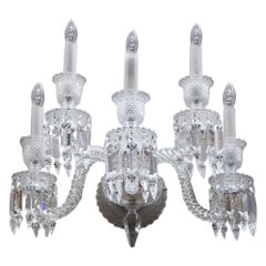 20th Century Baccarat Wall Lights, 5 Arms 