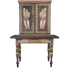 Painted Indian Cabinet