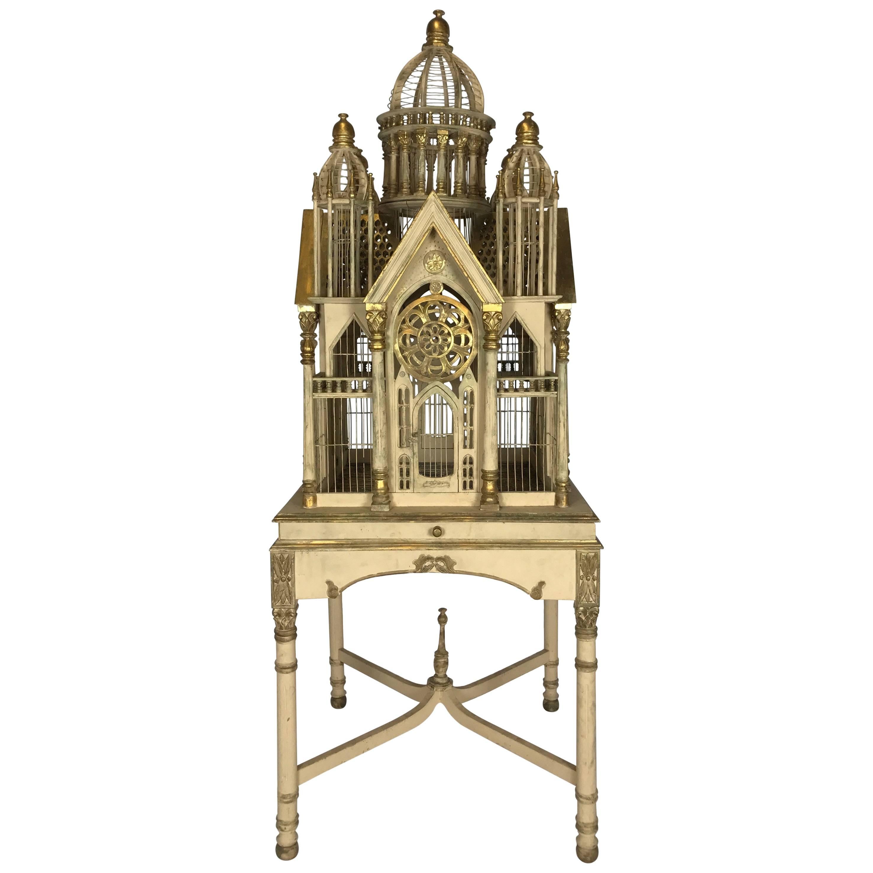 Superb Tall  Vintage Victorian Style Cathedral Bird Cage