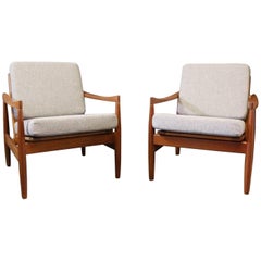 Pair of Easy Chairs in Teak by Kai Kristiansen and Skive Møbelfabrik, 1960s