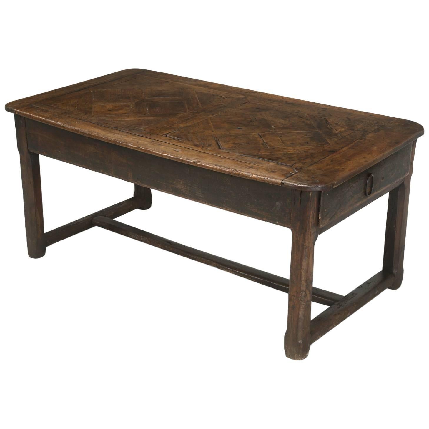 Antique French Farm Table with Drawer, circa 1700