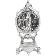 Early 20th Century French Silver Plated Holy Water Font Stoop