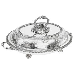 Antique Victorian Silver Plated Entree Dish Mappin, circa 1850