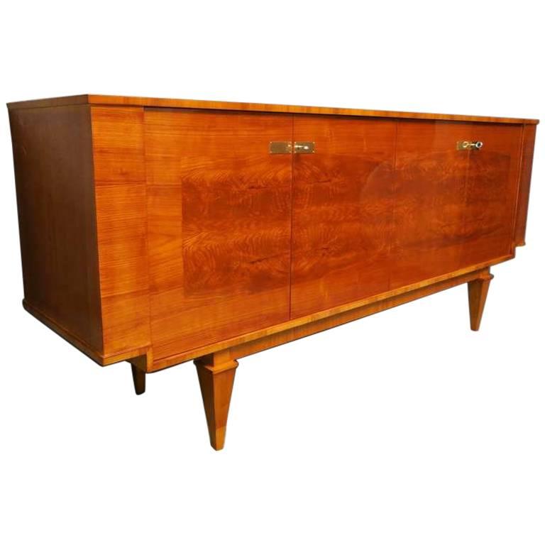 1920s Square Cherrywood French Art Deco Sideboard