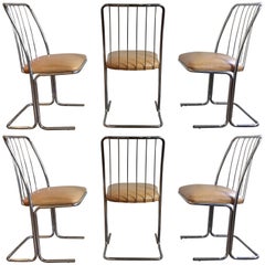 Mid-Century Modern Cantilevered Dining Chairs by Daystrom, Set of Six
