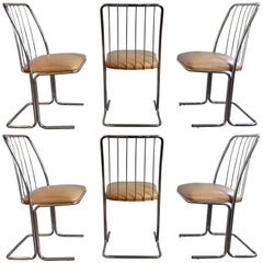 Mid-Century Modern Cantilevered Dining Chairs by Daystrom, Set of Six