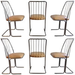 Vintage Mid-Century Modern Cantilevered Dining Chairs by Daystrom, Set of Six