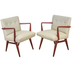 Jens Risom Model 108 Walnut Side Chairs