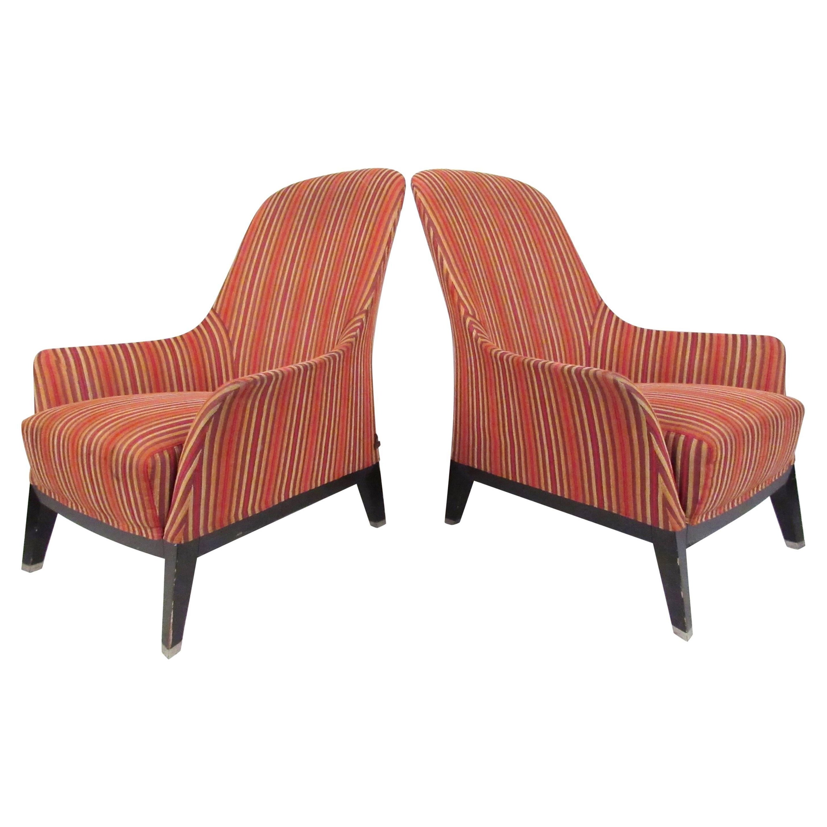 Pair of Italian Lounge Chairs by Massimo Scolari for Giorgetti For Sale