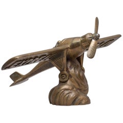 Bronze Airplane with Advertising