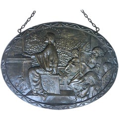 Used 19th Century Relief Bronze Masterpiece with Cherubs in a Barrel-Organ