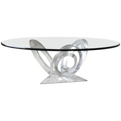 1990s "Eclipse of Time" Lucite and Glass Coffee Table by Mikhail Loznikov