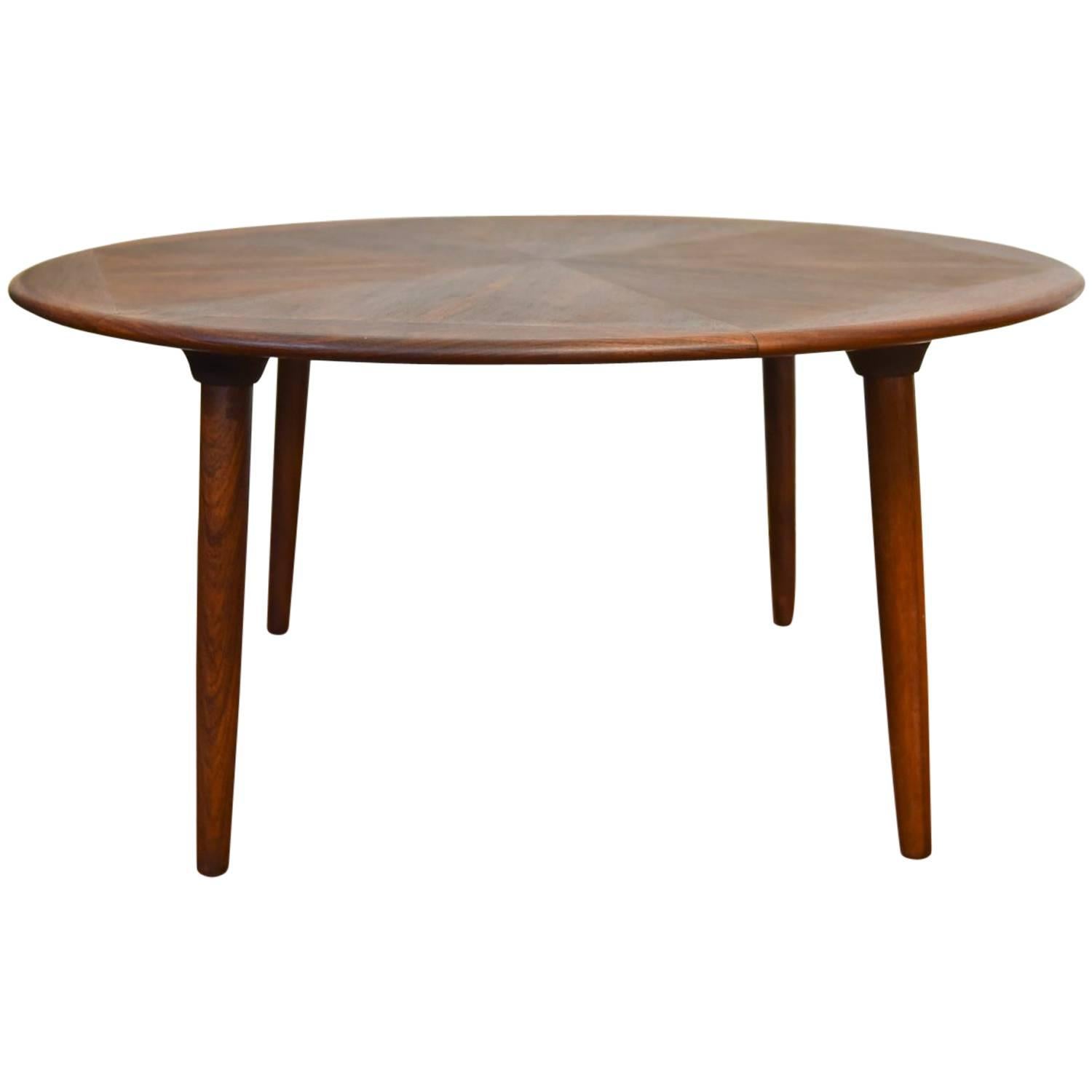 Round Rosewood Coffee Table by Henry W. Klein for Bramin, Denmark, 1960s