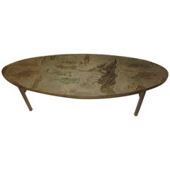 Philip and Kelvin LaVerne Signed Patinated Bronze Oblong Coffee Table 12