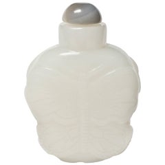 Vintage White Jade Snuff Bottle, He Tian Region