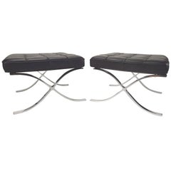 Barcelona Chair Ottomas by Ludwig Mies van der Rohe for Knoll