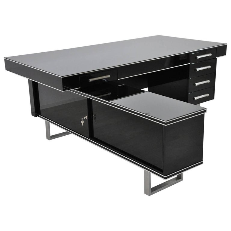 Bauhaus Desk in High Gloss Black at 1stDibs