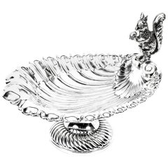 Antique Victorian Silver Plated Squirrel Nut Dish, circa 1900