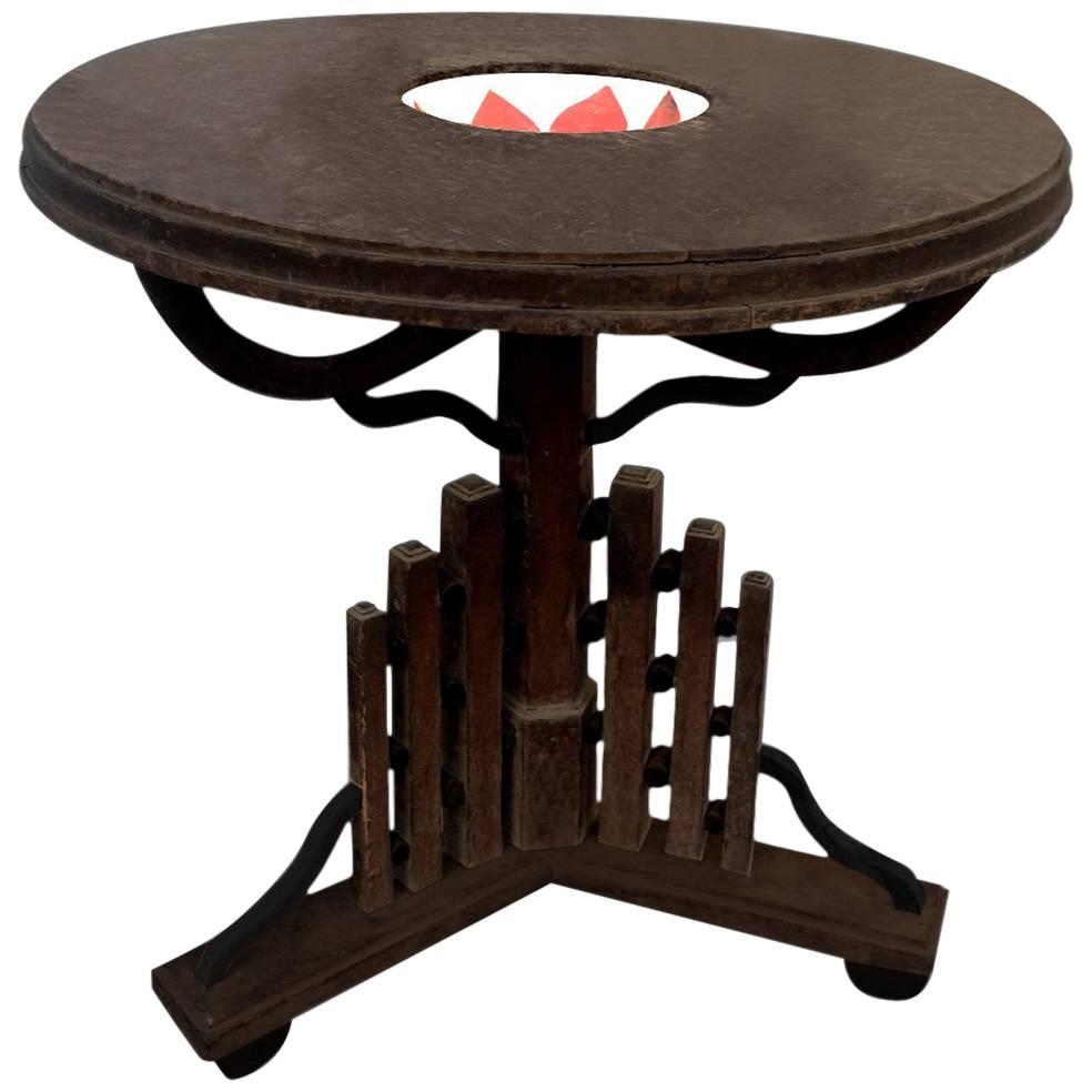 Ebony Anglo-Indian Table with Inlaid Bowl For Sale