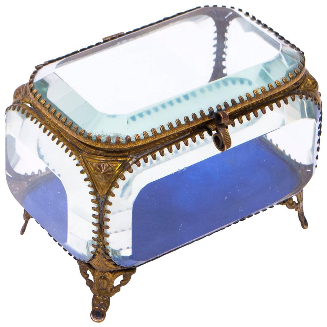 19th Century French Ormolu and Glass Table Wedding Casket