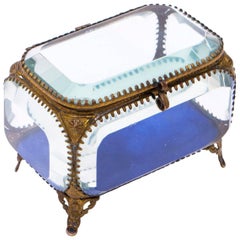 Antique 19th Century French Ormolu and Glass Table Wedding Casket