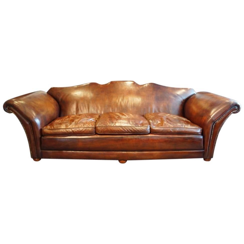 Edwardian Country House Leather Sofa
