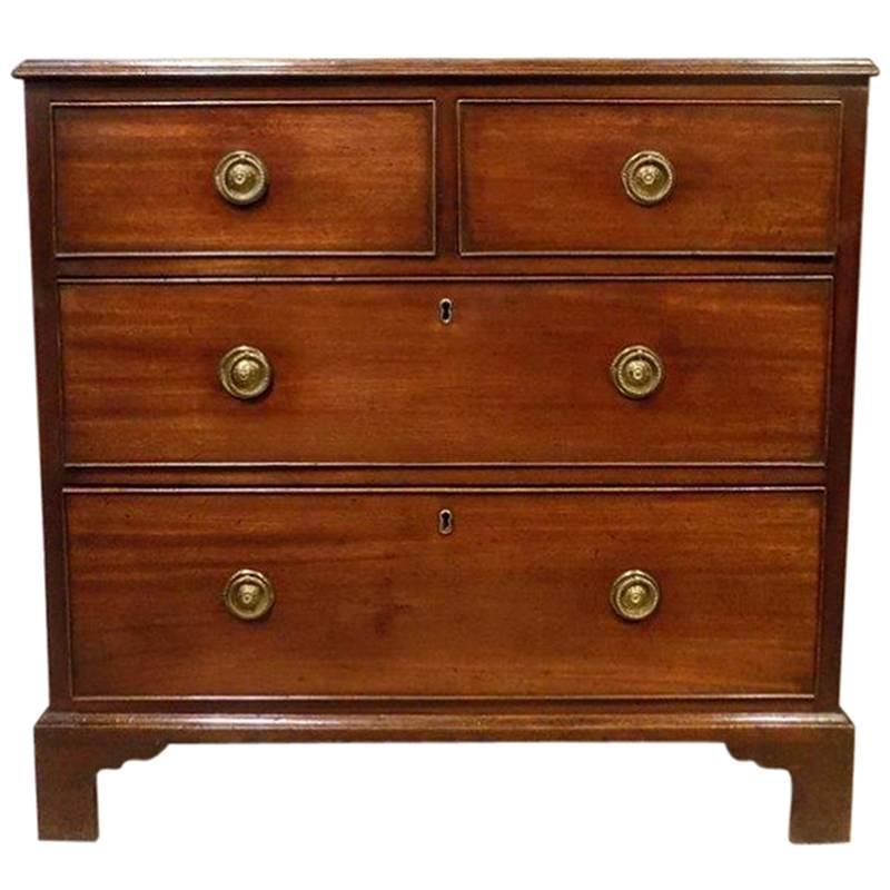 Small Mahogany and Oak Regency Period Antique Chest of Drawers