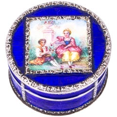 19th Century Vienna Silver Gilt and Enamel Patch Box