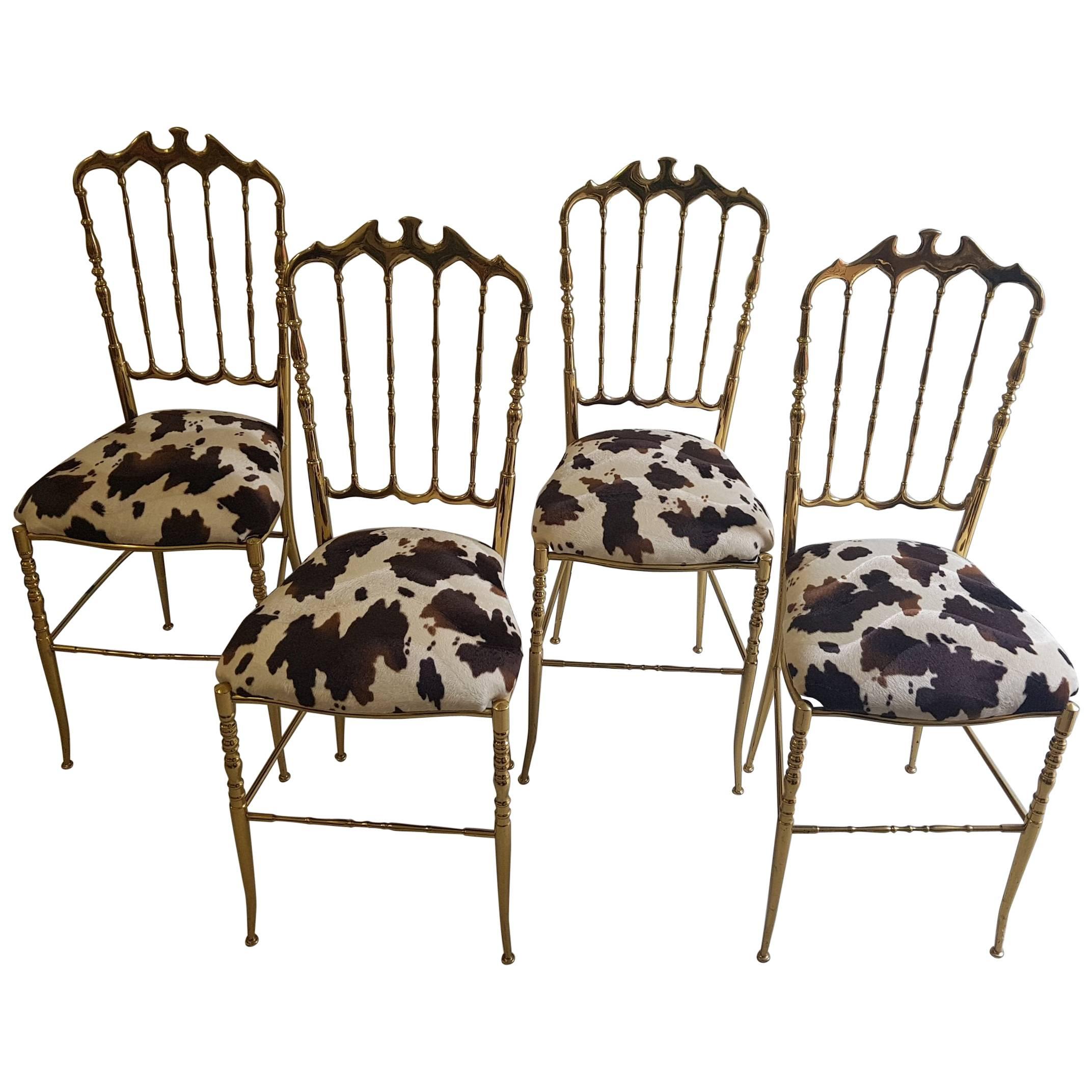 Chiavari brass Chairs 1960's Italy For Sale