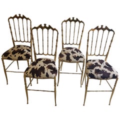 Chiavari brass Chairs 1960's Italy