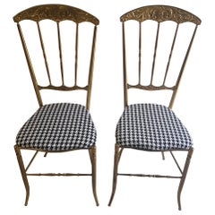 Chiavari brass Chairs 1960
s Italy