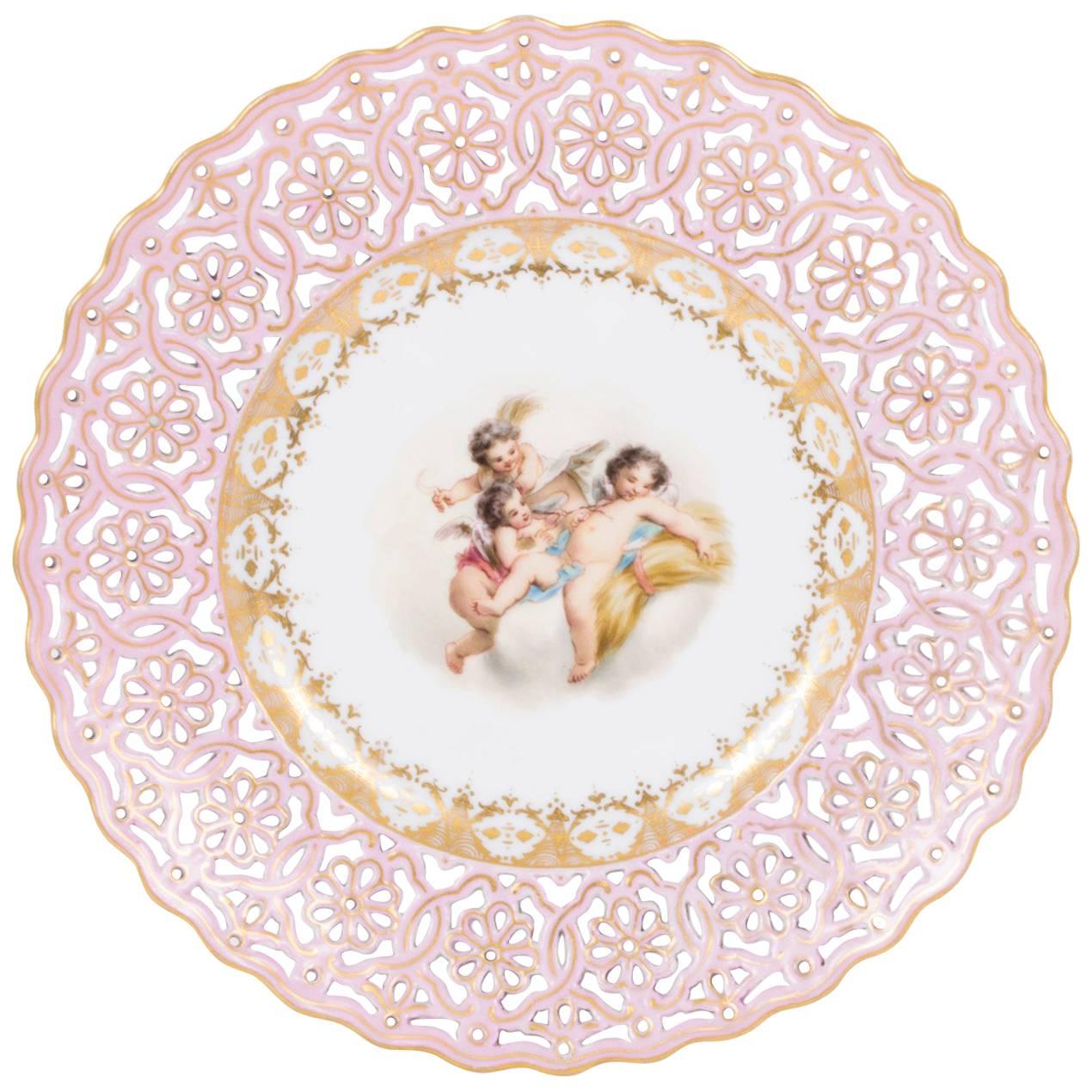Early 20th Century Meissen Porcelain Cabinet Plate by Francesca Hirsch