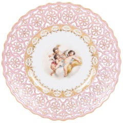 Antique Early 20th Century Meissen Porcelain Cabinet Plate by Francesca Hirsch