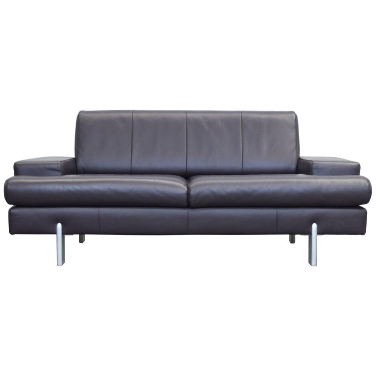 Bmp Rolf Benz Designer Leather Sofa Aubergine Lilac Two Seat Couch Modern